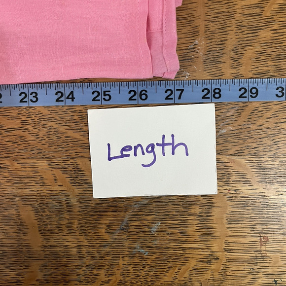 NWT Quacker Factory Women's Linen Button Up Pink Shirt S Rhinestone Funky Glam - Picture 9 of 10